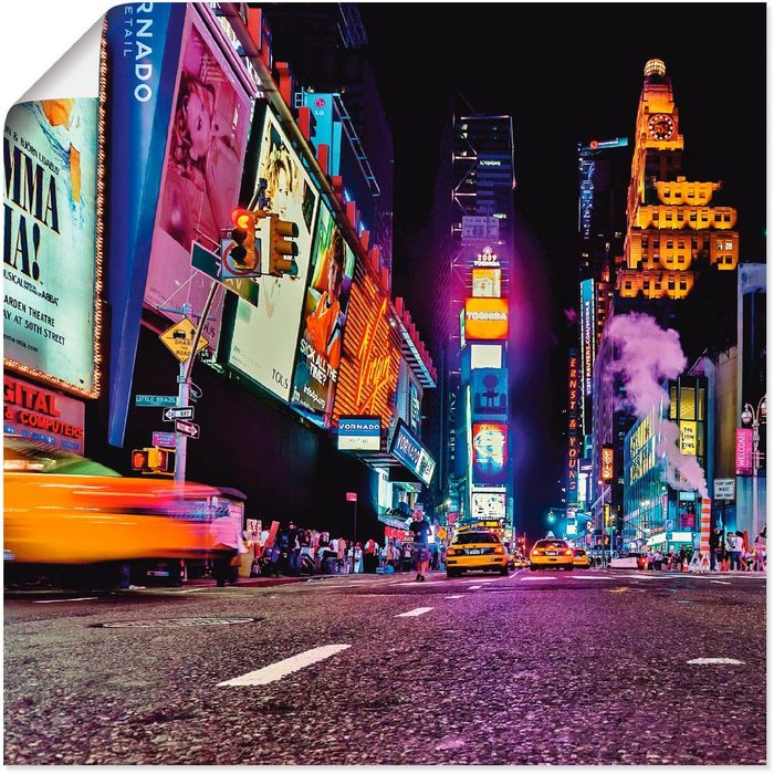 Artland Wandbild New York Nachtleben Amerika (1 St) als Leinwandbild Wandaufkleber oder Poster in versch. Größen