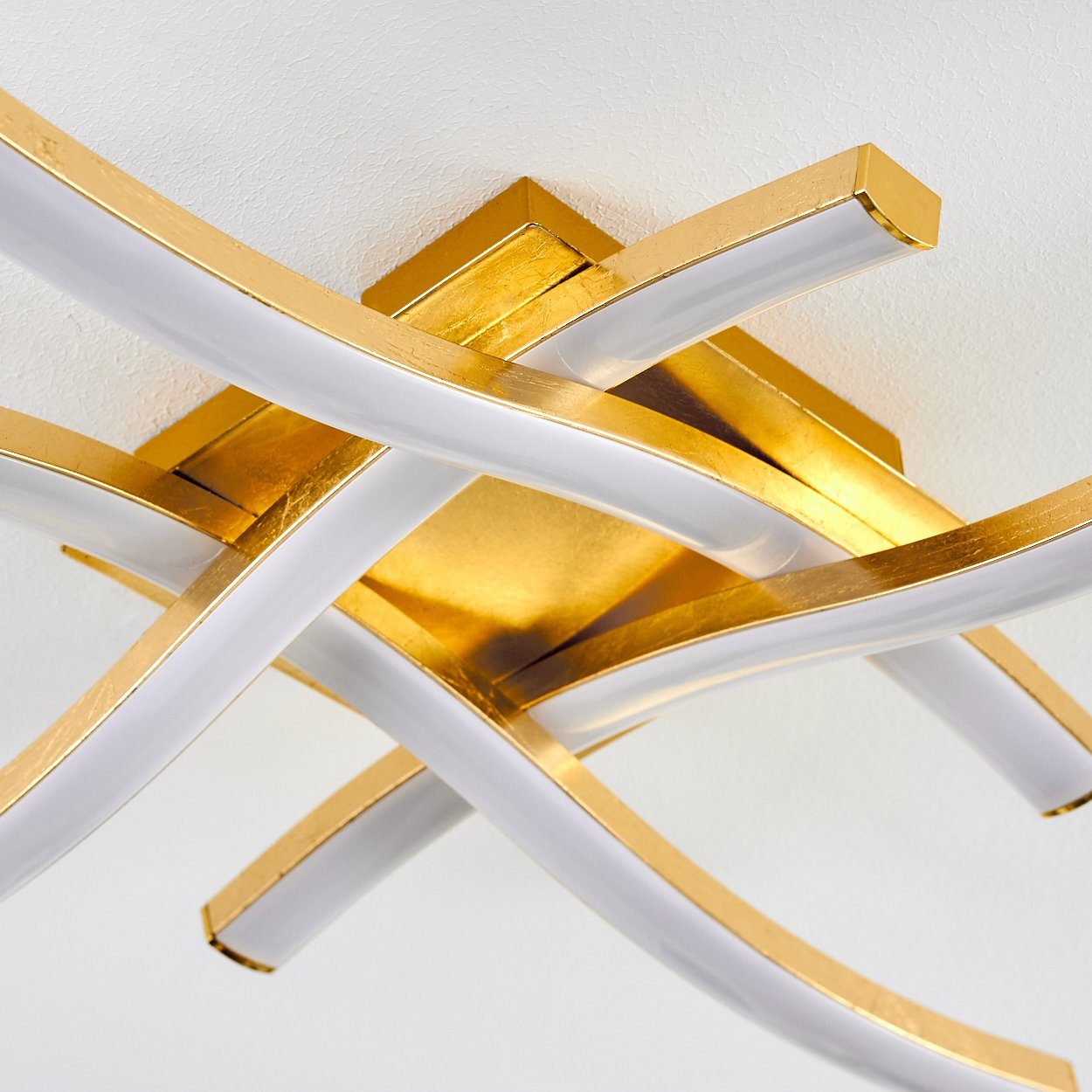 2600 Metall/Kunststoff Deckenleuchte Kelvin, hofstein moderne aus Leuchte »Mira« 3000 Lumen, Rautenform in Watt, in Gold/Weiß, 4x5 LED Deckenlampe