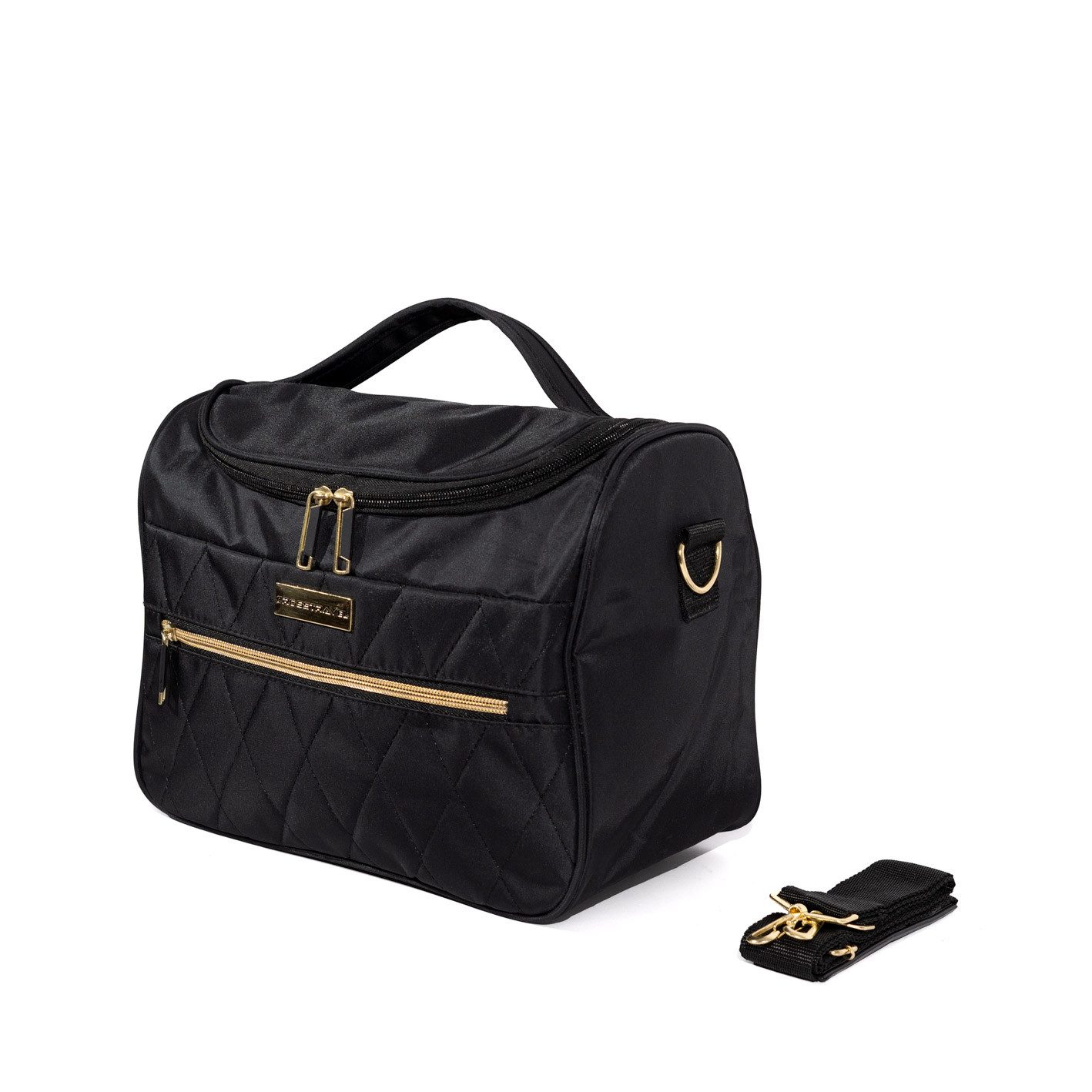 Crosstravel Beautycase Monaco mit Aufsteckfunktion für Reisetasche, Herausnehmbarer Spiegel für schnelle Touch-ups unterwegs