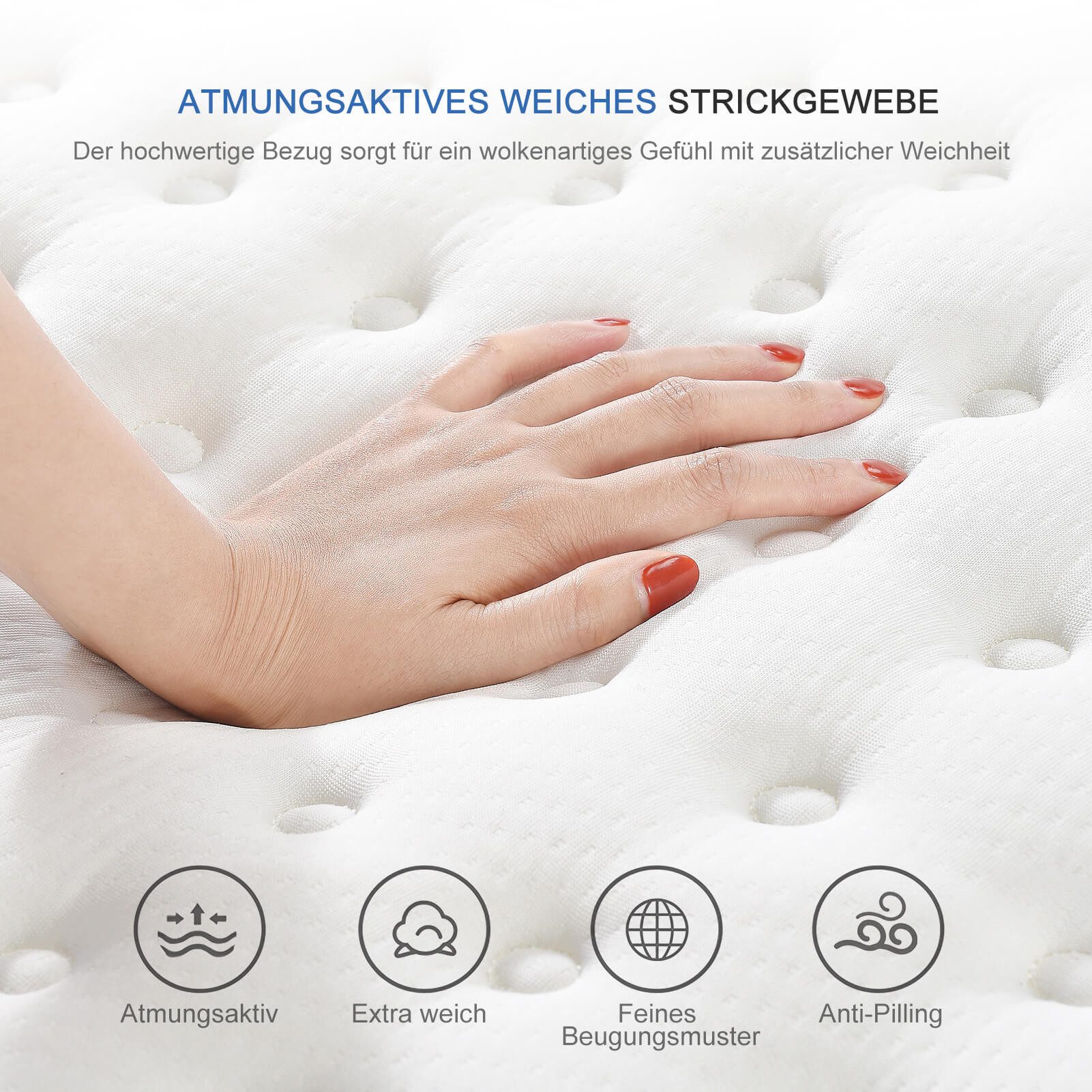 Taschenfederkernmatratze Weiche und leise Matratze, Furnishings Home, 25 cm hoch, (Set)
