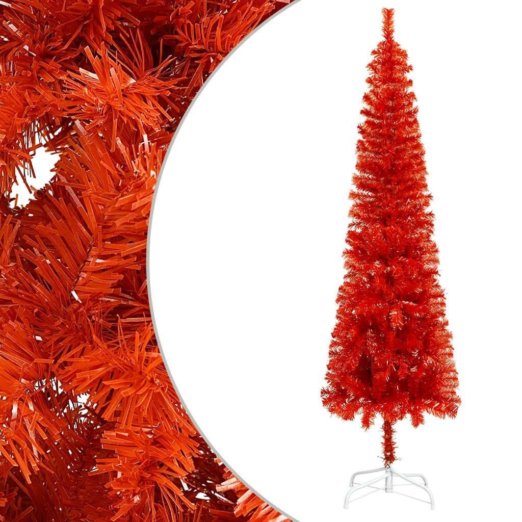 furnicato Künstlicher Weihnachtsbaum Schlanker Weihnachtsbaum Rot 150 cm