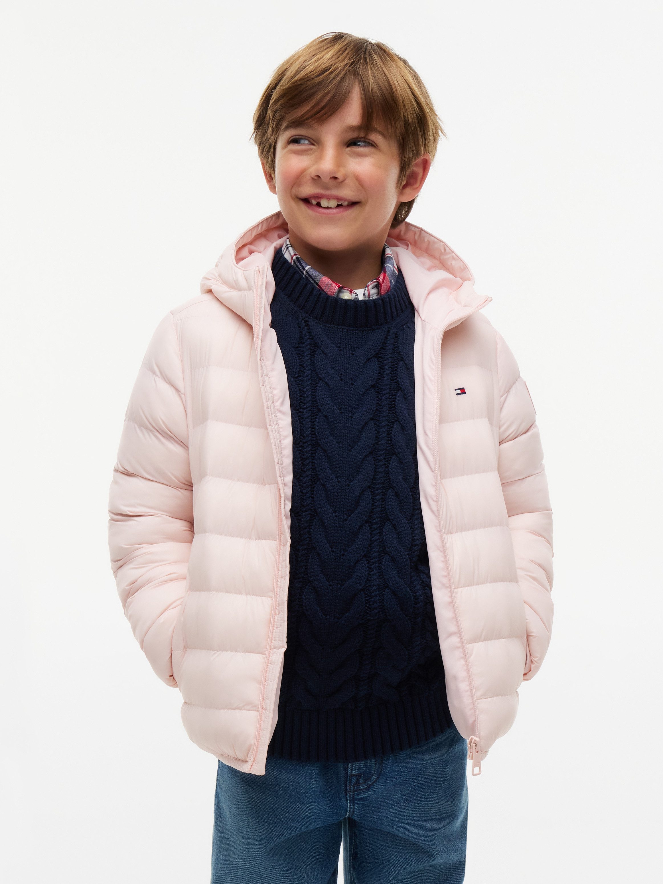 Tommy Hilfiger Steppjacke mit Kapuze, Regular Fit, wattiert, Kinder bis 16 Jahre