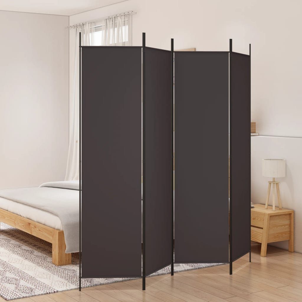 furnicato Raumteiler Paravent 200 x 200 cm Braun, 1-tlg., Zusammenklappbarer Sichtschutz mit 4 Paneelen für dein Wohnzimmer