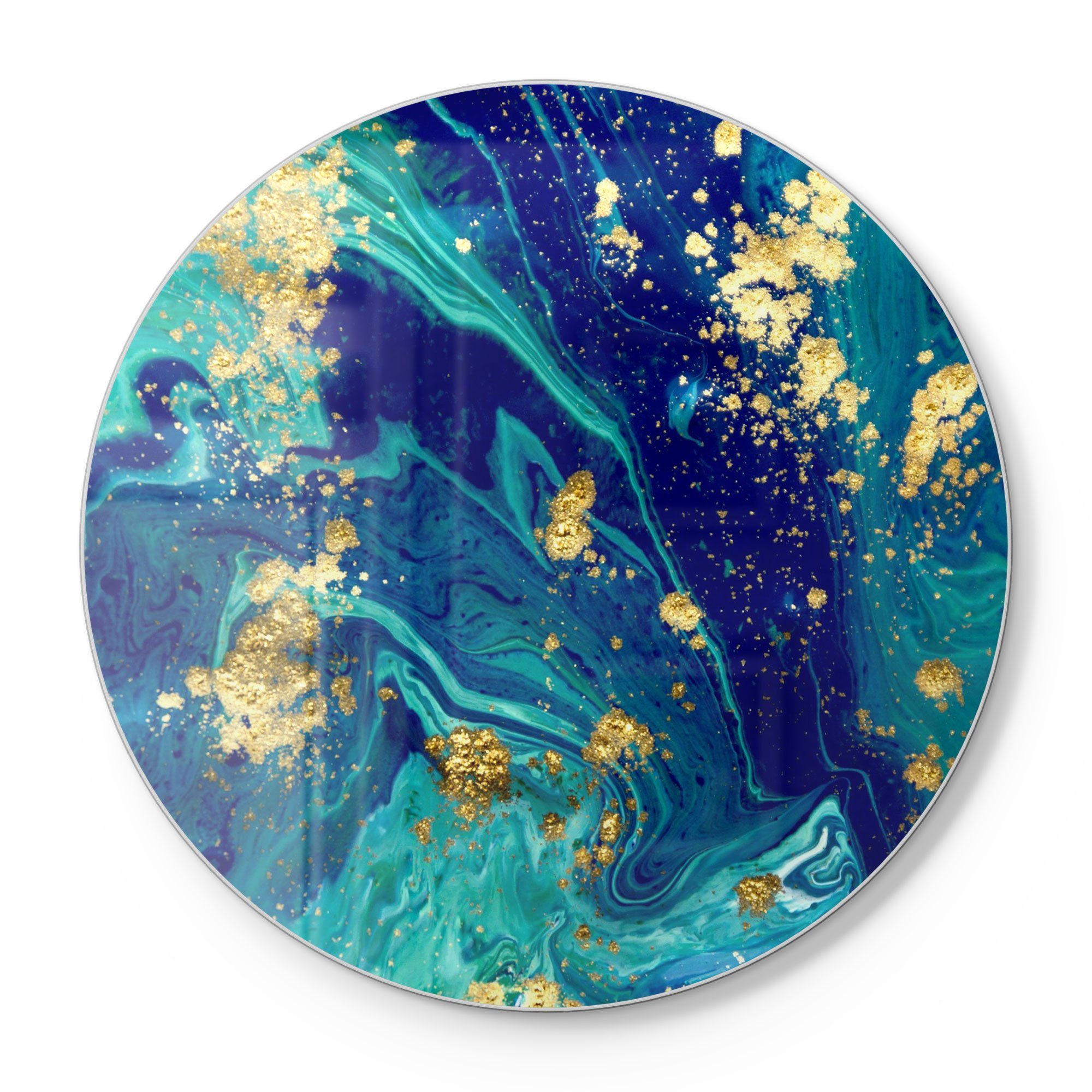 DEQORI Schneidebrett 'Marmor mit Goldakzent', Glas, Platte Frühstücksbrett Schneideplatte