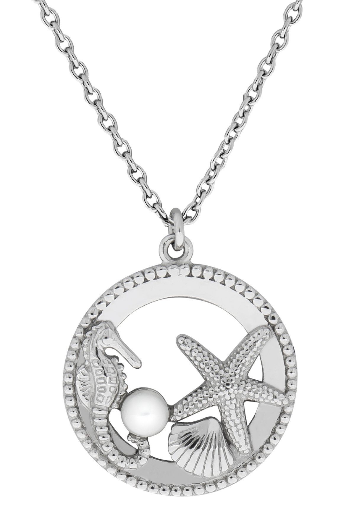 Firetti Kette mit Anhänger Ювелирные изделия Geschenk Silber 925 Halsschmuck Halskette Ankerkette Maritim, mit Süßwasserzuchtperle