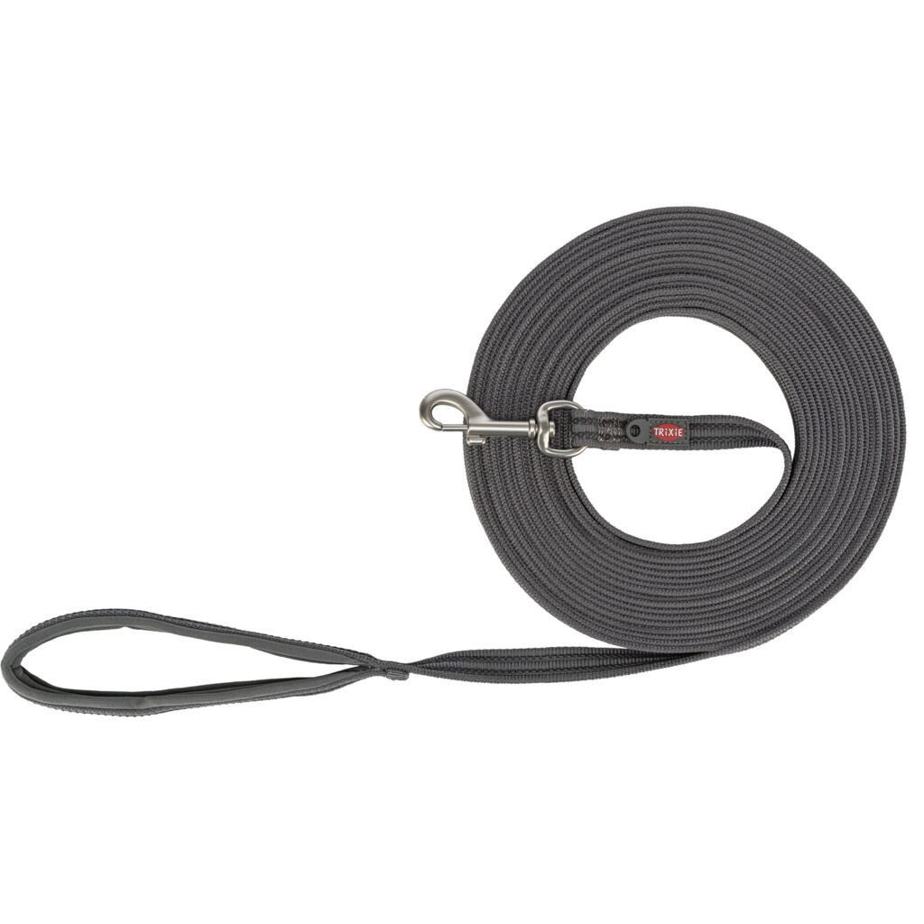 TRIXIE Schleppleine Fusion Schleppleine, gummiert - grafit - 5 m/17 mm, Gurtband