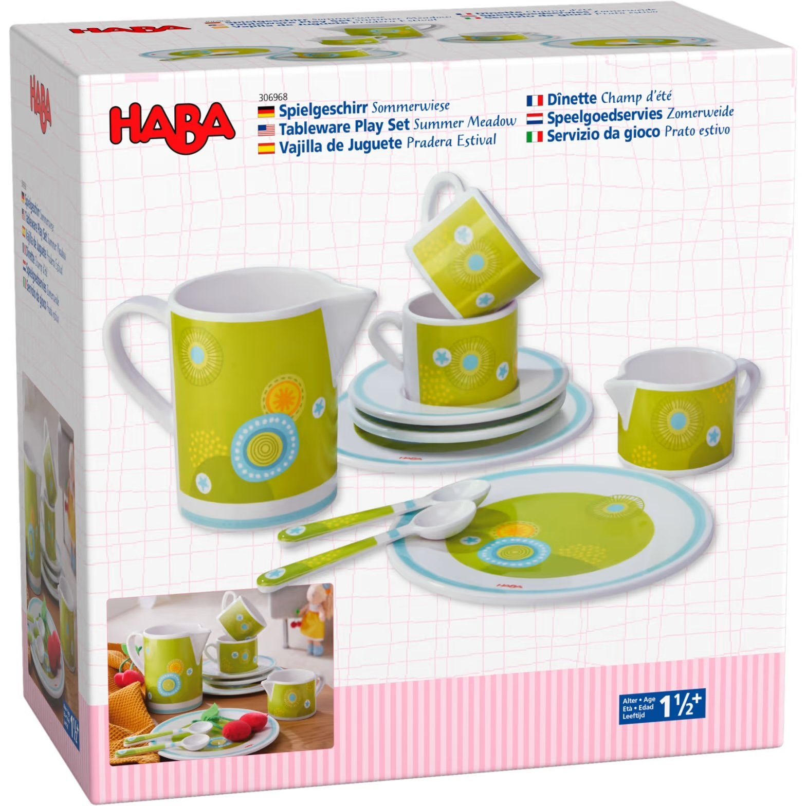 Haba Spielgeschirr Spielgeschirr Sommer, 8-teilig, (Set, 10-tlg., 1), robustes Spielgeschirr für Kinder