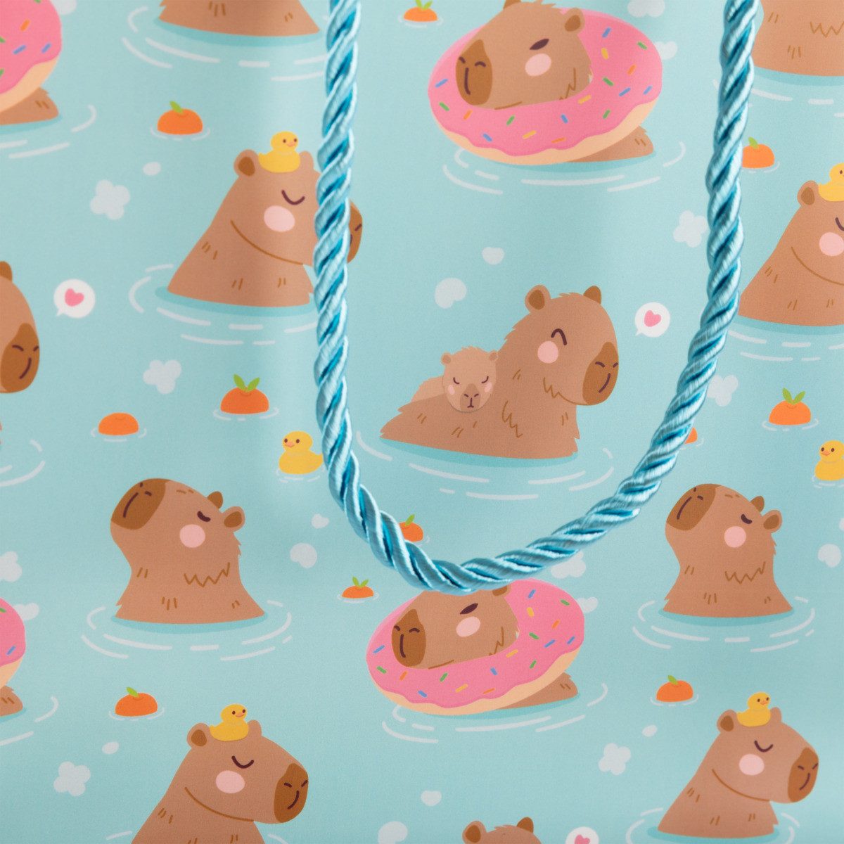 Idena Tragetasche Idena Geschenktasche Capybara blau 25x34x9cm 250g – Bild 5 von 5