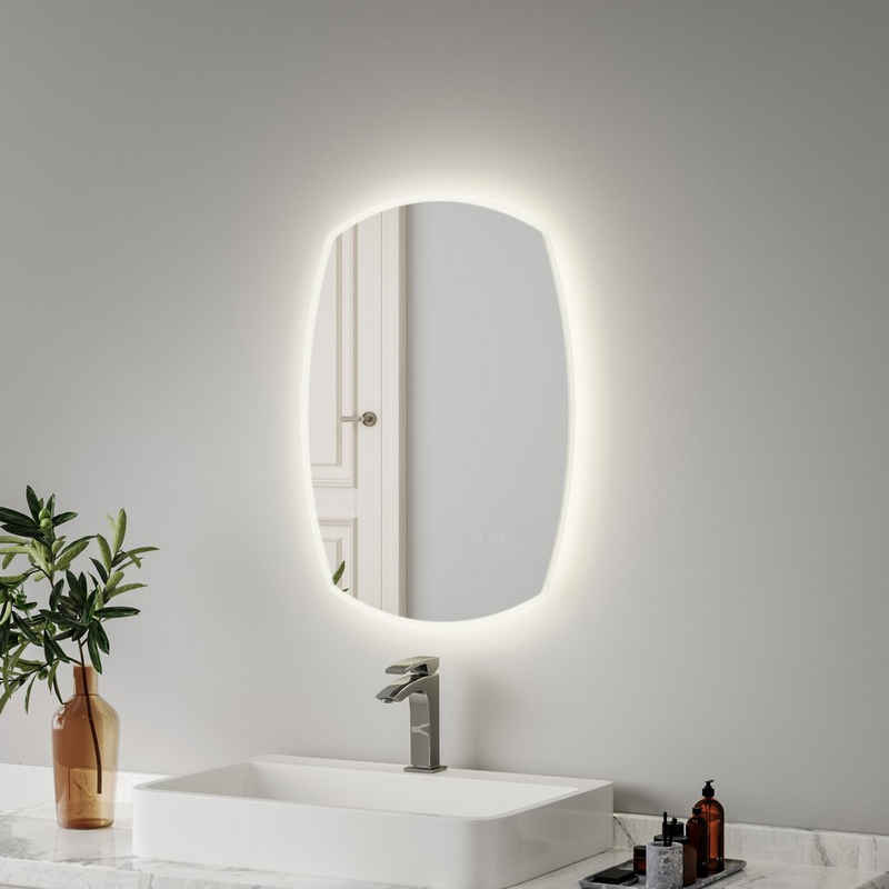 Meerveil Зеркало для ванной комнаты »Badezimmerspiegel, Wandspiegel«, mit LED Beleuchtung, Touch Schalter, Antibeschlage,50x70cm