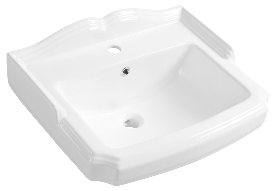 Waschtisch ANTIK Keramik-Waschtisch, 58x47 cm, Weiß