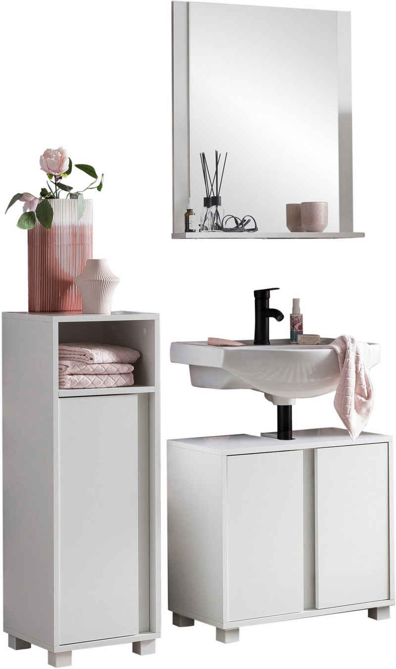 INOSIGN Badmöbel-Set Dex, (3-St), bestehend aus Waschbeckenunterschrank, Unterschrank, Spiegelelement