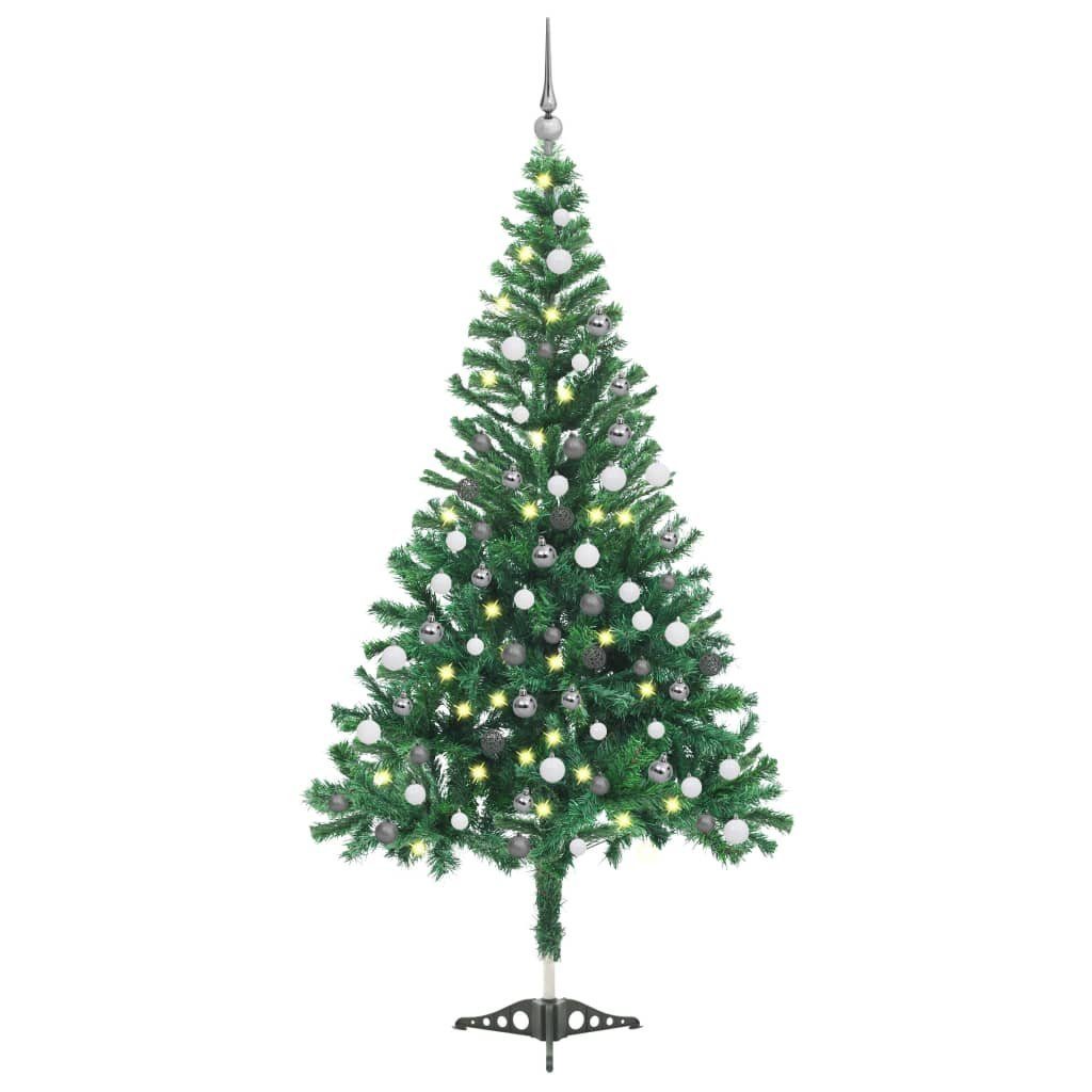 vidaXL Künstlicher Weihnachtsbaum Künstlicher Weihnachtsbaum Beleuchtung Kugeln 120cm 230 Zweige