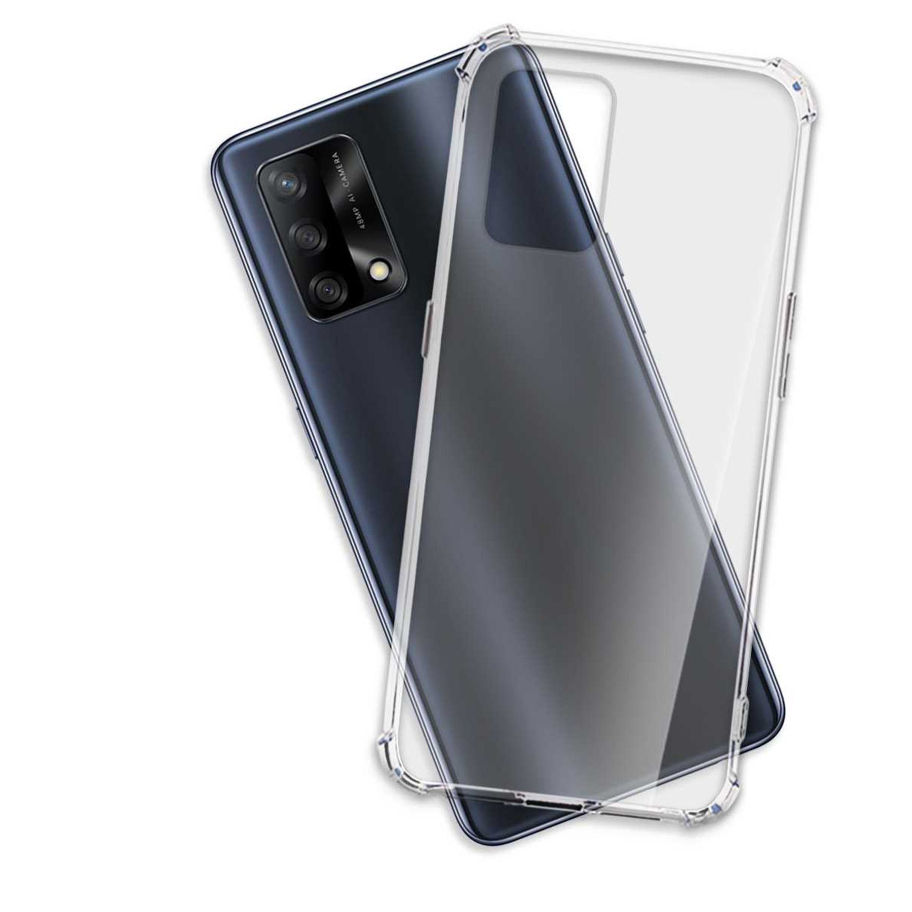 mtb more energy Smartphone-Hülle Clear Armor Case für Oppo A74 4G, Oppo F19 4G, Transparente TPU Schutzhülle Case Backcover mit Anti-Shock Verstärkung