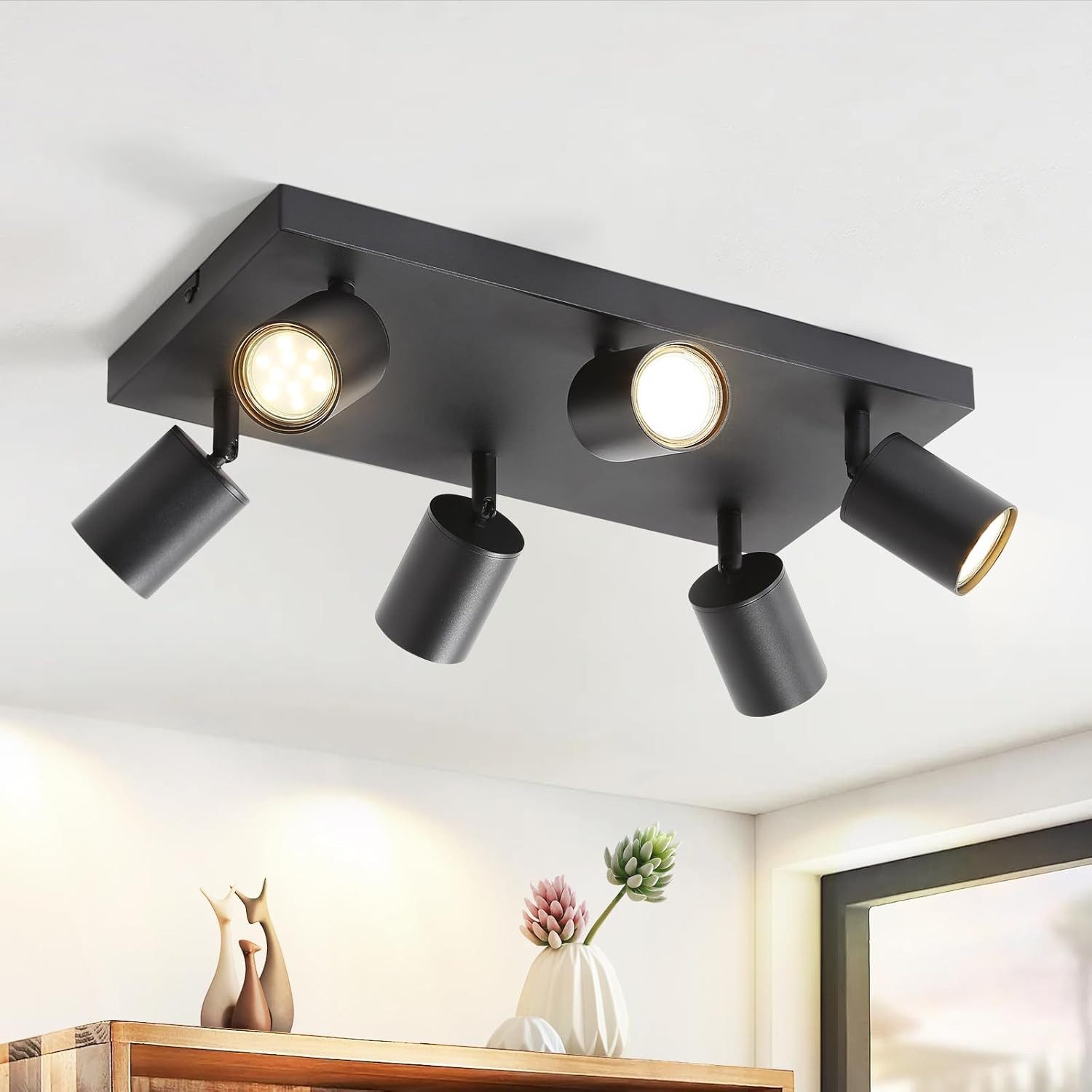 ZMH LED Deckenstrahler 6 Flammig Modern GU10 Spots 330° Schwenkbar Deckenspots Flur Küche, Hochwertige Matreial, Wandstrahler für Wohnzimmer Schlafzimmer