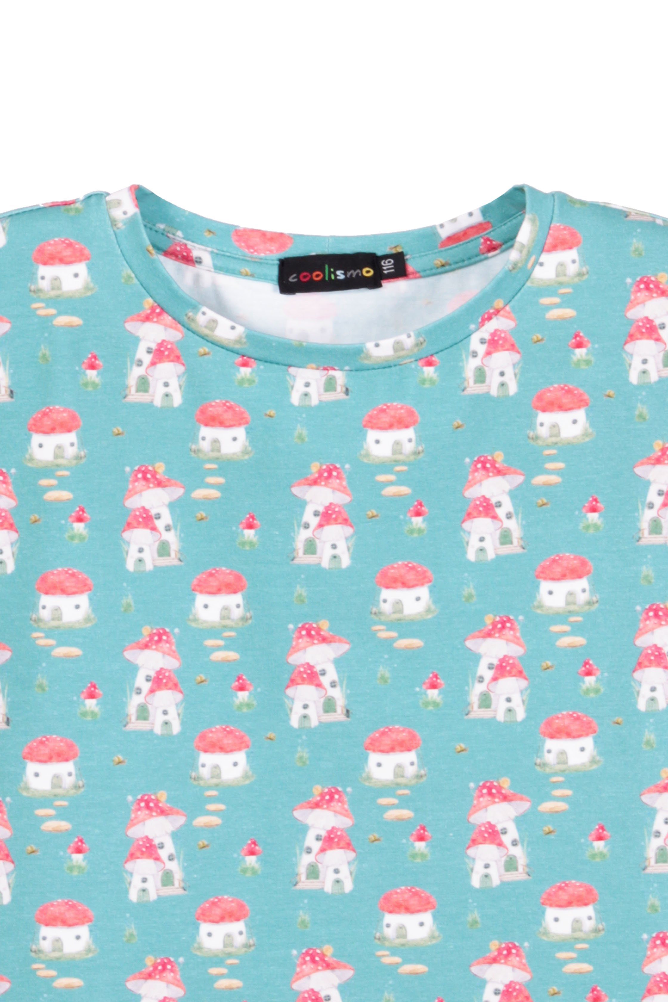 coolismo europäische Produktion Rundhalsauschnitt, Mädchen Pferdchen Pilz-Design Baumwolle, T-Shirt T-Shirt