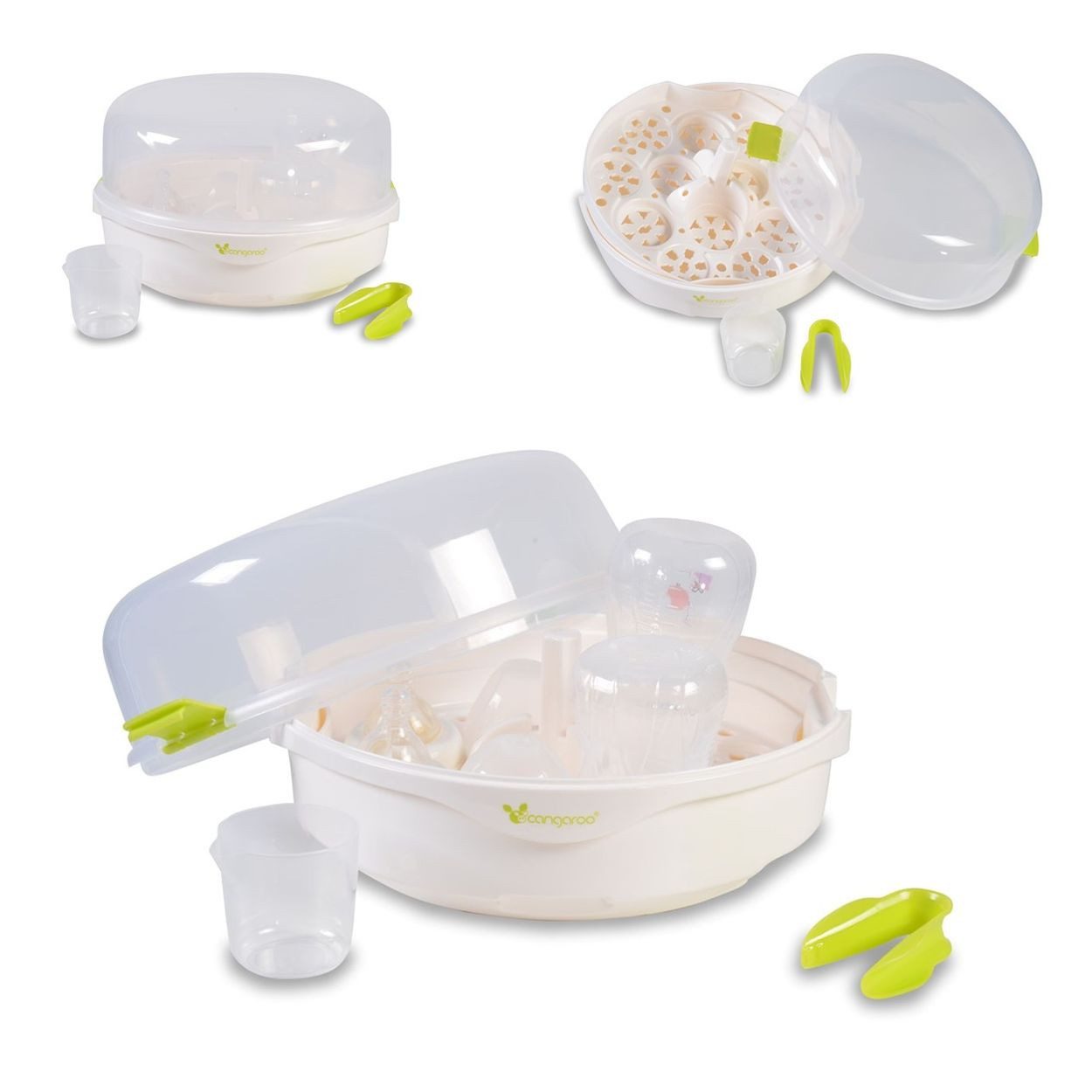 Cangaroo Babyflasche Fresh, Sterilisator, für 5 Flaschen, Zubehör bis 15,5 cm, Dampfsterilisation