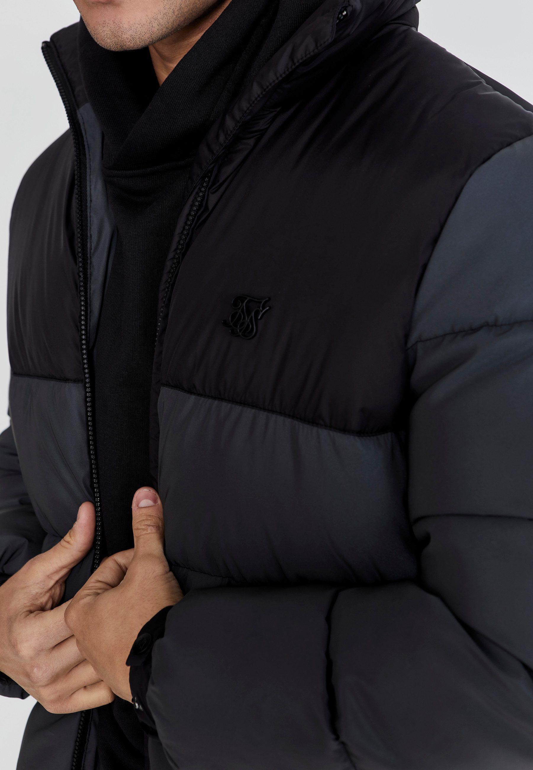 Siksilk Outdoorjacke SikSilk Herren Schwarze Reflektierende Outdoorjacke