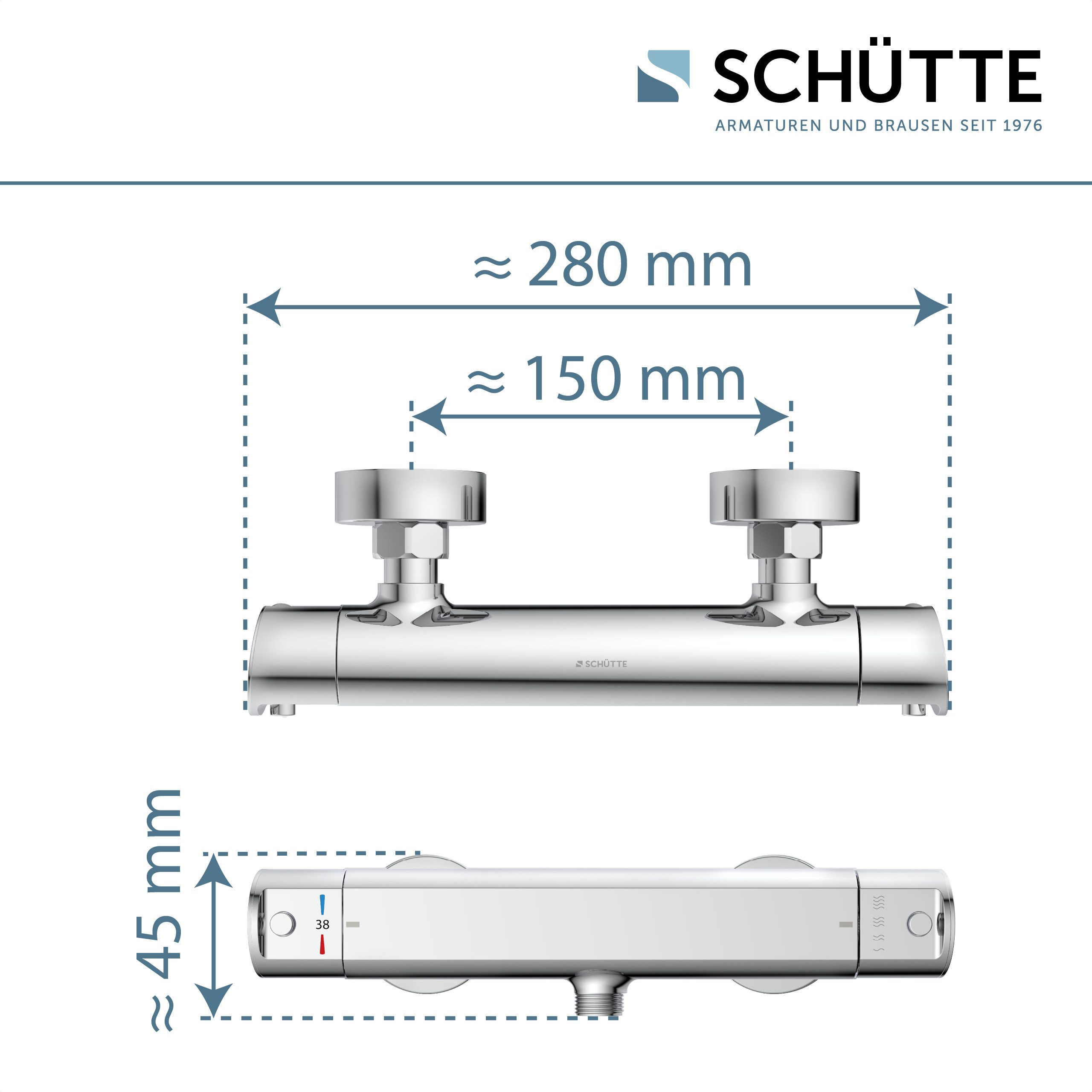 Schütte Brausethermostat VITA wassersparende Eco-Stopp-Funkt., Sicherheitssperre, innovative Kühlung