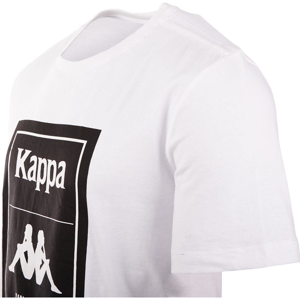 white Kappa plakativem bright T-Shirt Logoprint mit