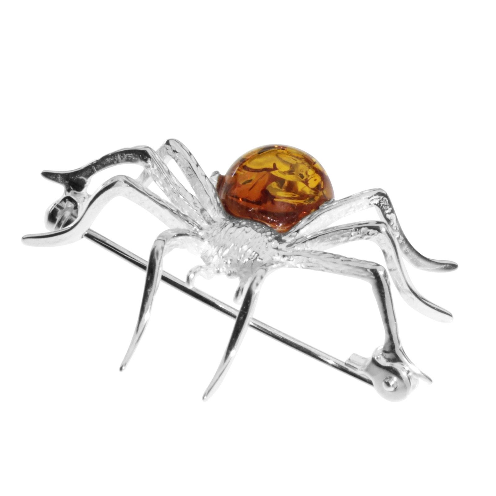 Brosche Ostsee-Schmuck Brosche Spinne 40 x 36 mm