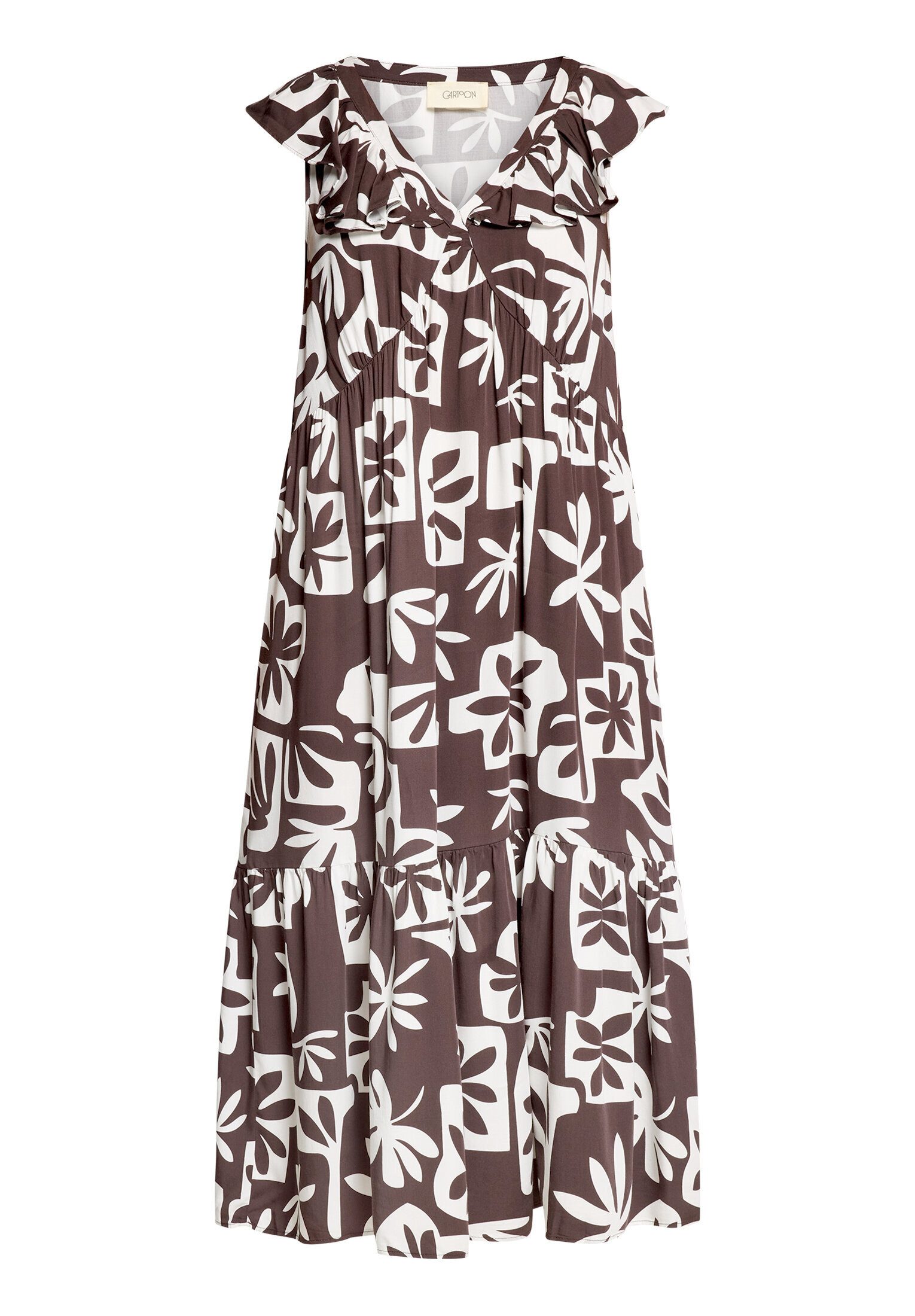 Cartoon Druckkleid Damen mit Flügelärmeln