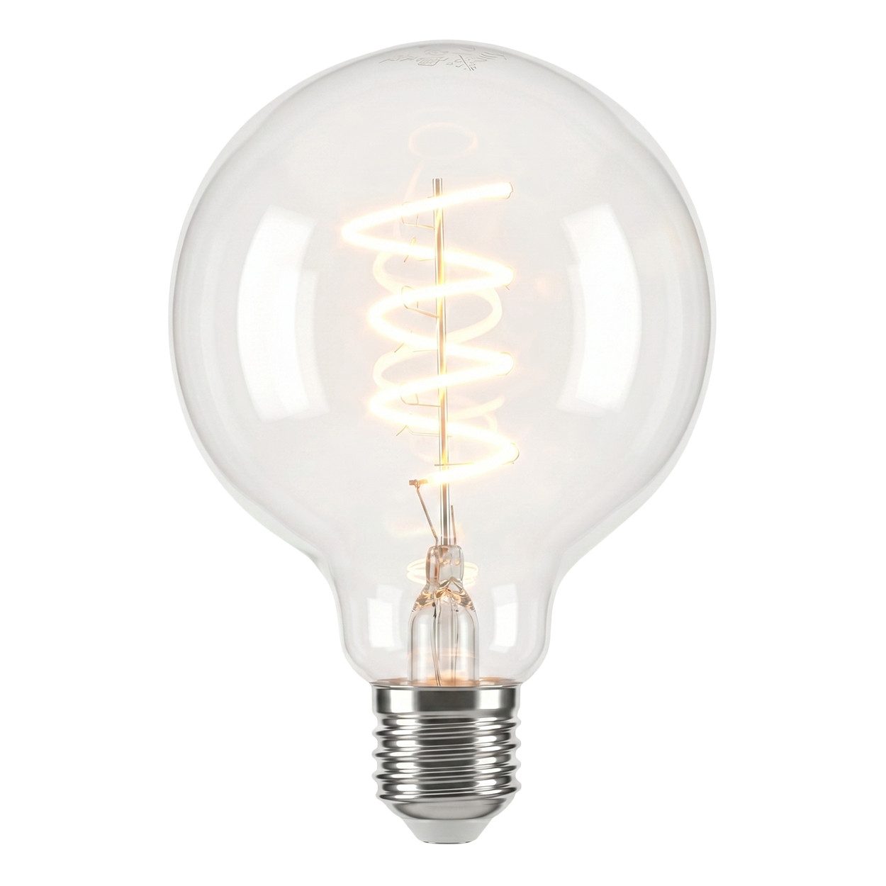 hofstein LED-Leuchtmittel 3er Set Glühbirne Warmweiß dimmbar 6 Watt, E27, 2700 Kelvin, 350 Lumen, Globe Vintage, Filament Spirale, Klar