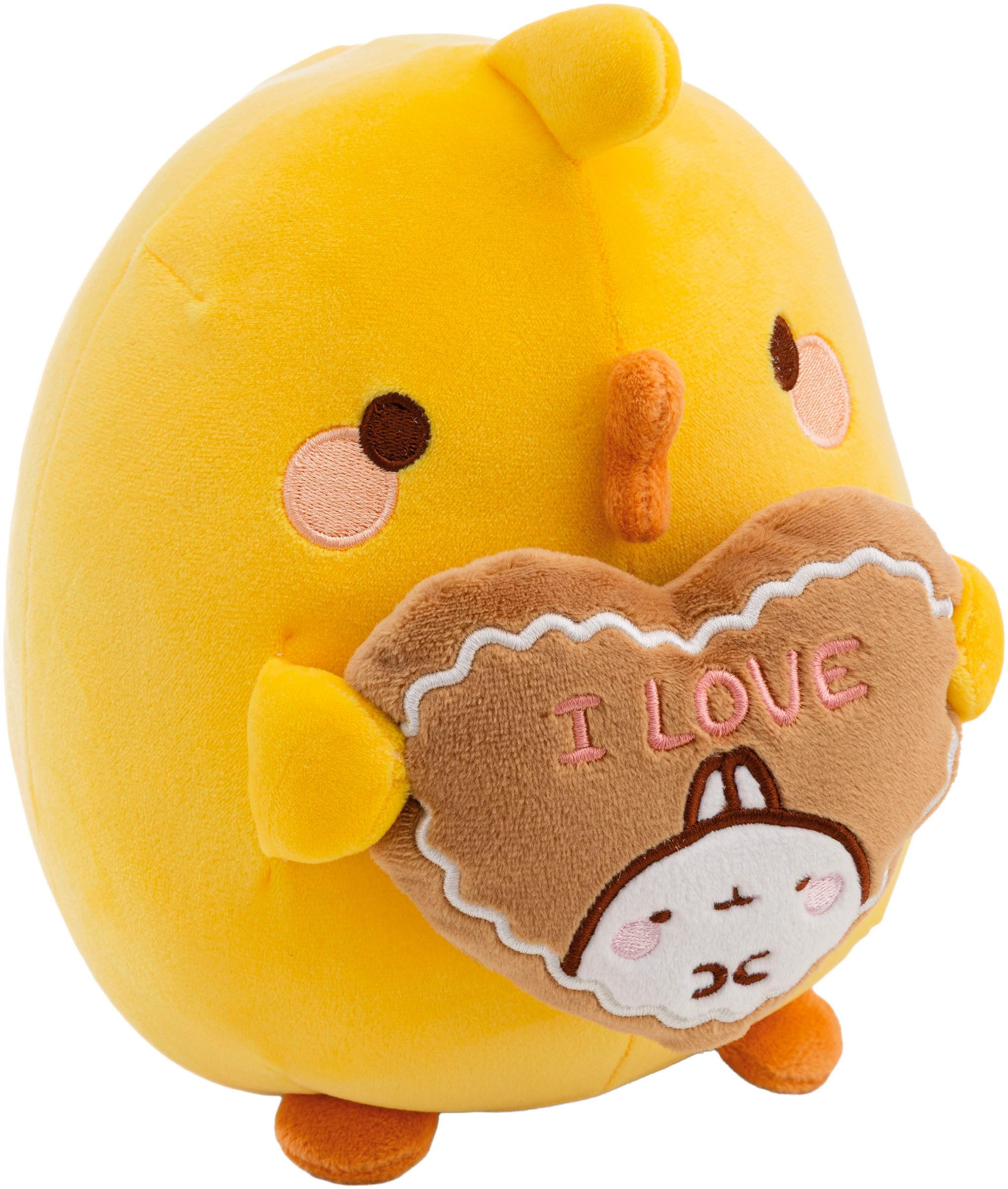 Nici Kuscheltier MOLANG, Piu Piu mit Lebkuchenherz 24cm, in Geschenkverpackung