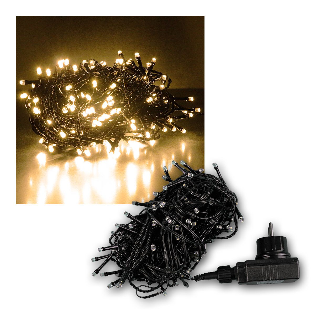 EGB LED-Lichterkette Microlichterkette 180 LEDs warmweiß, IP44, 13,5m günstig online kaufen