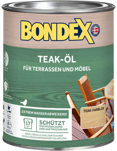 Bondex Teakholzöl 0,75 - 3 l, Wasser-stop Abperleffekt, Wetterschutz, UV-Schutz