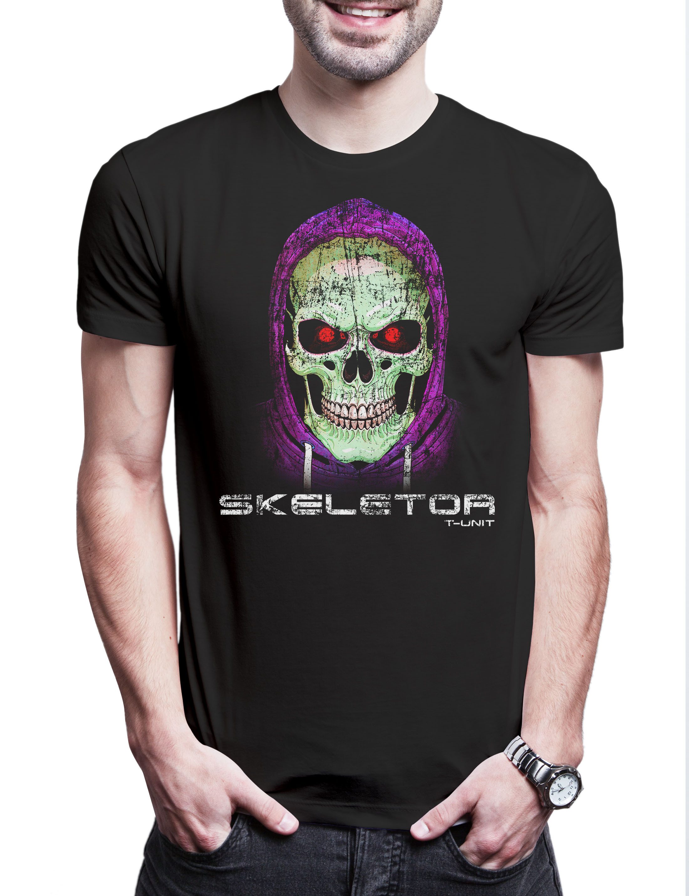 Urban Backwoods Print-Shirt Universe Skull Head Cyborg Herren T-Shirt Masters Retro Kult 80s (1-tlg) Skeletor Of The Terminator