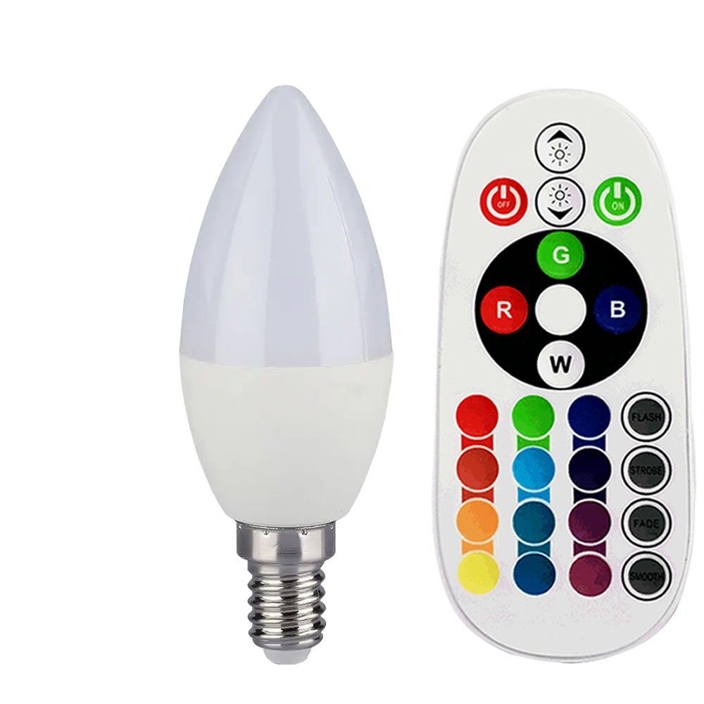 etc-shop LED-Leuchtmittel, RGB LED E14 Leuchtmittel 320 Lumen 3,5 Watt Kerzen Form Lampe