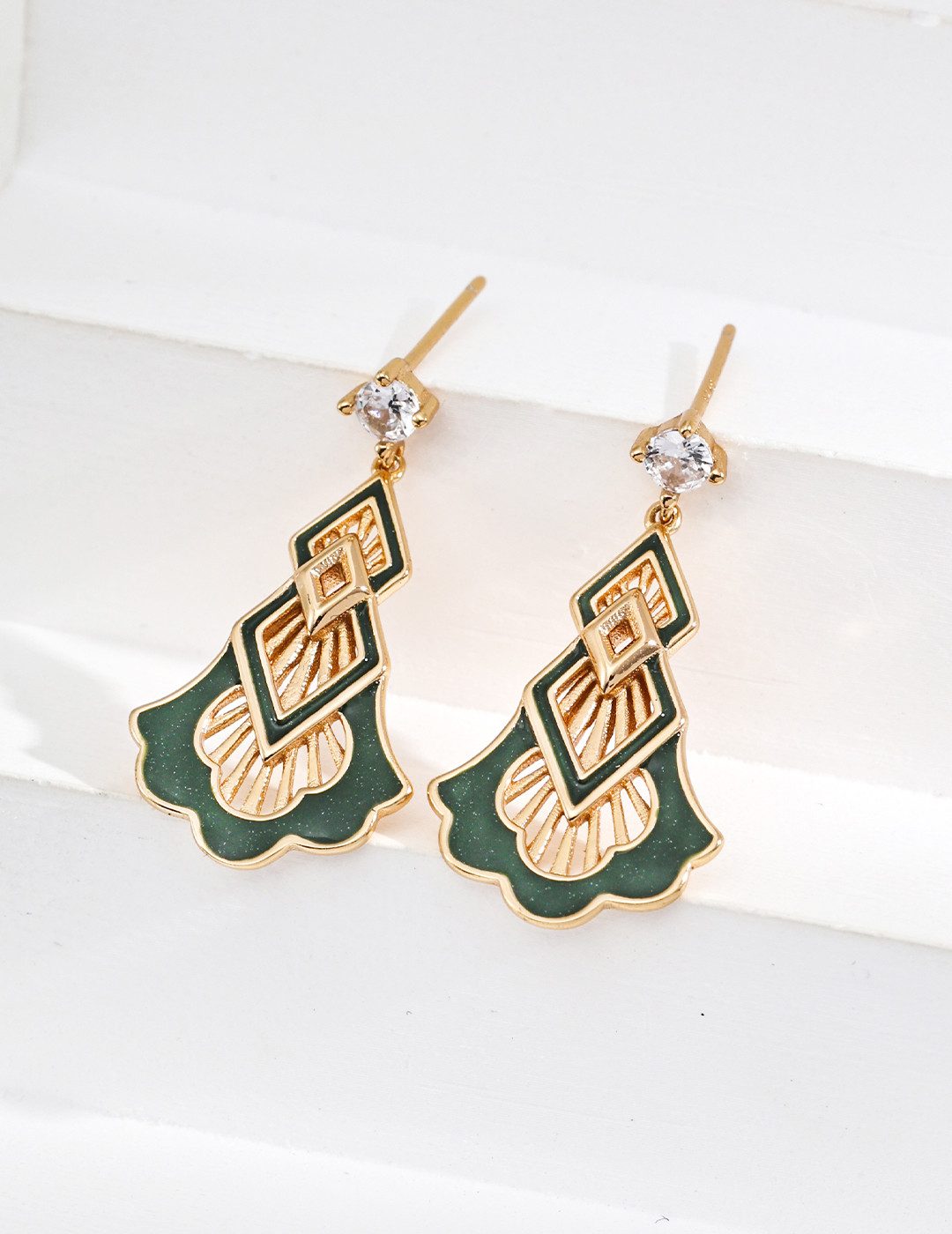 Jumpeak Paar Ohrstecker Retro-Ohrringe,Ohrstecker Silber 925,Ohrringe Gold Hängend, Ohrstecker Damen,18K Vergoldet,Geschenk für Schwestern,Jahrestag