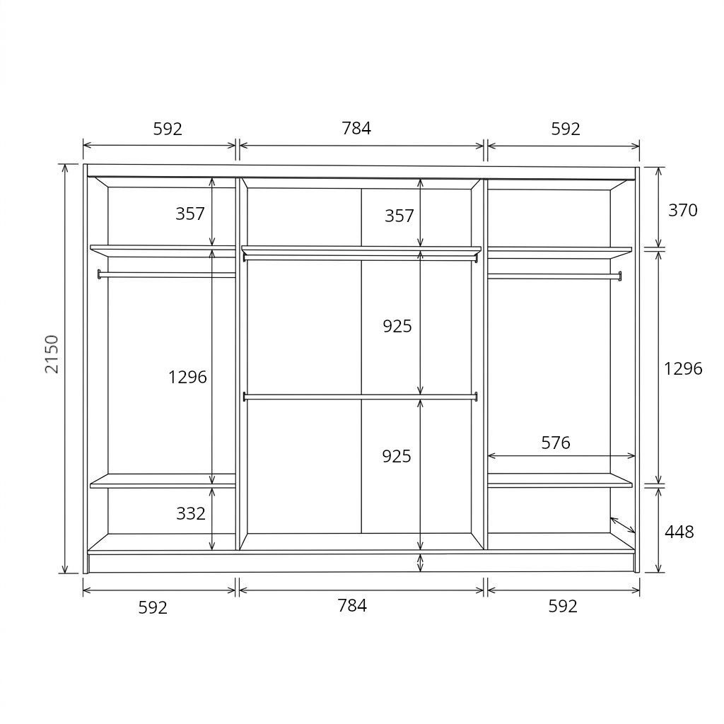 A&J MöbelLand GmbH Schiebetürenschrank BELANO – Moderner Kleiderschrank mit Schiebetüren (Die perfekte Kombination aus modernem Design, hoher Funktionalität und – Bild 4 von 5