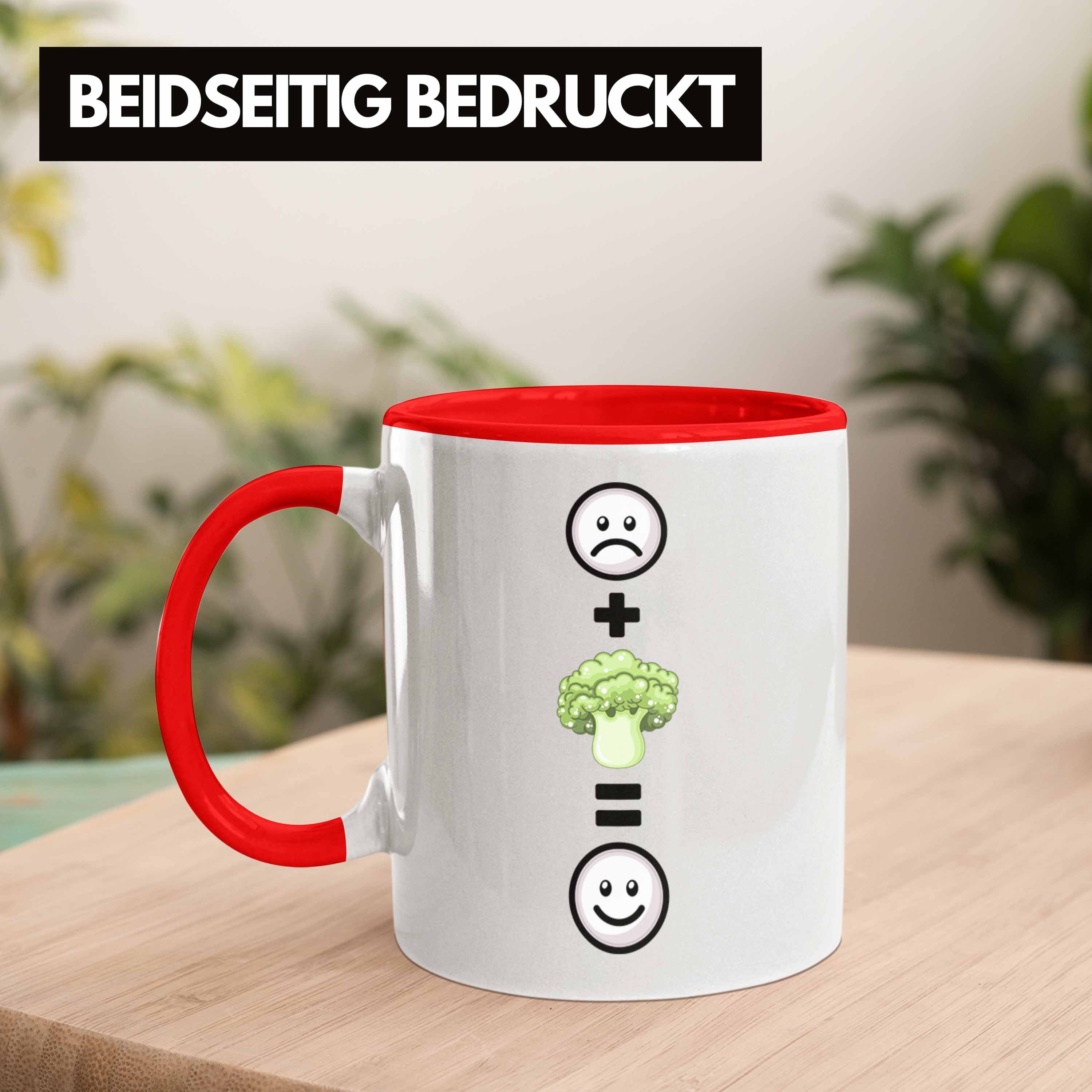 Brokkoli für Brokkoli-Liebhaber Rot Tasse Trendation Lustige Tasse Geschenk Fans Ge Veganer