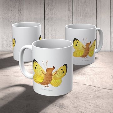 Mr. & Mrs. Panda Tasse Schmetterling Zitronenfalter - Weiß - Geschenk, Tasse Motive, Tasse, Keramik, Brillante Bedruckung
