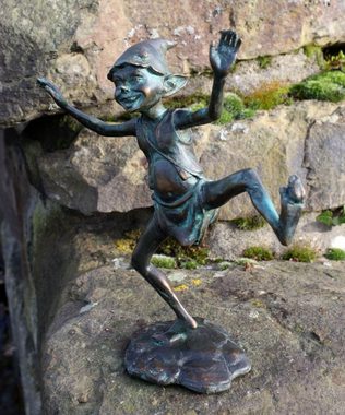 Bronzeskulpturen Skulptur Bronzefigur kleiner tanzender Kobold