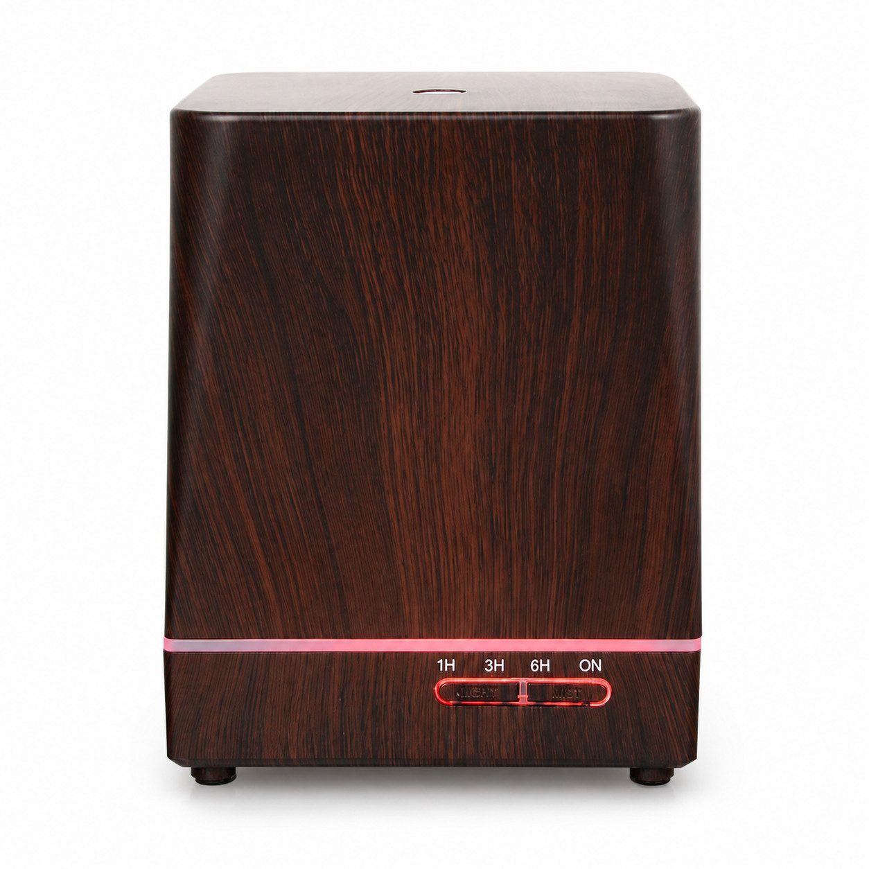 Tekoo Diffuser Aroma-Diffuser & Luftbefeuchter in dunkler Holzoptik, Fernbedienung, 0,50 l Wassertank, Integrierter Bluetooth-Lautsprecher