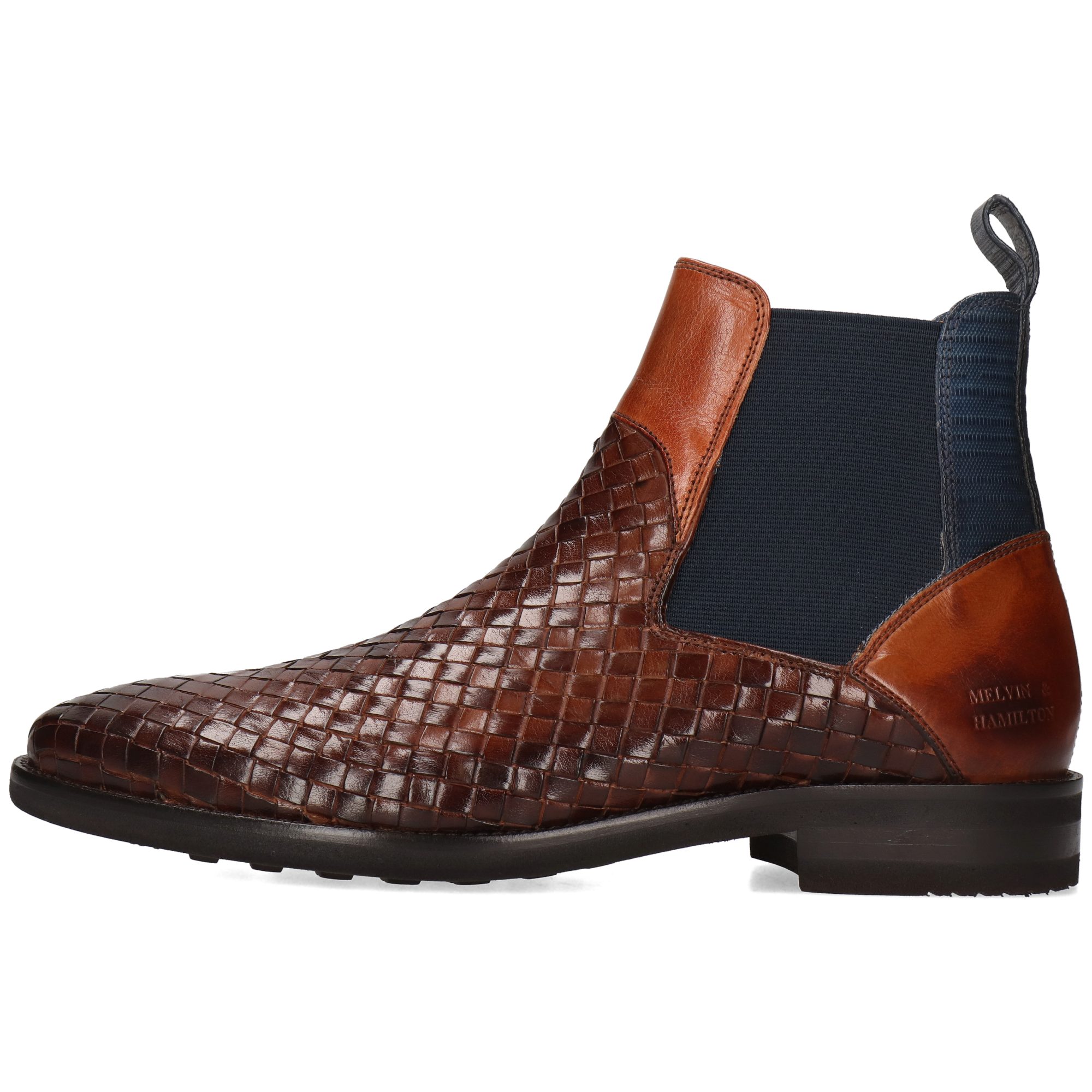Melvin & Hamilton Brad 9 Leder-Stiefeletten für Herren Stiefelette Flache Absätze, Echtes Leder, Vegetabile Gerbung, Von Hand geflochten