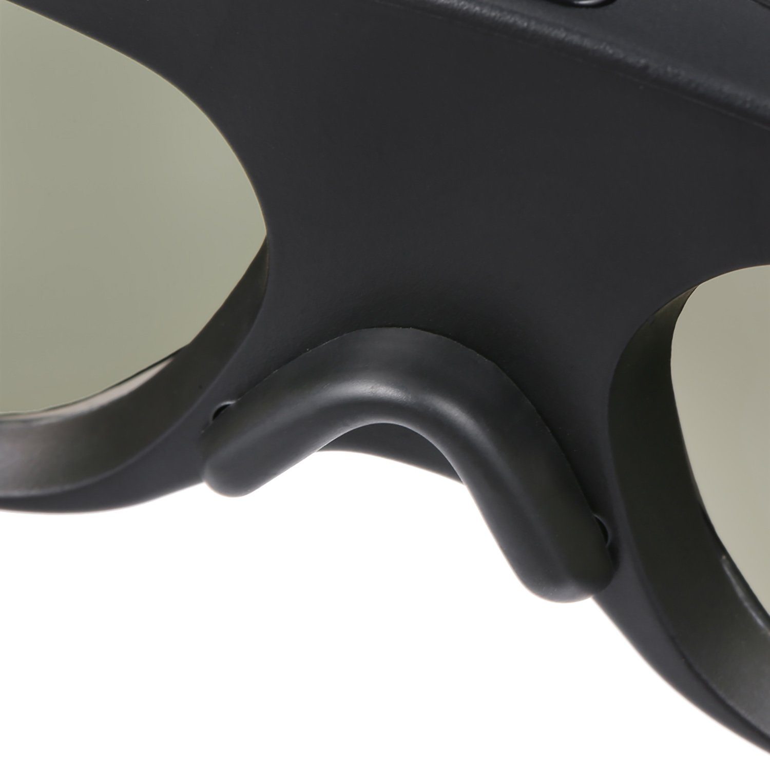 TPFNet 3D-Brille Aktive Shutterbrille kompatibel mit DLP 3D Beamer, wiederaufladbare 3D Brille, DLP Link - Schwarz - 1 Stück