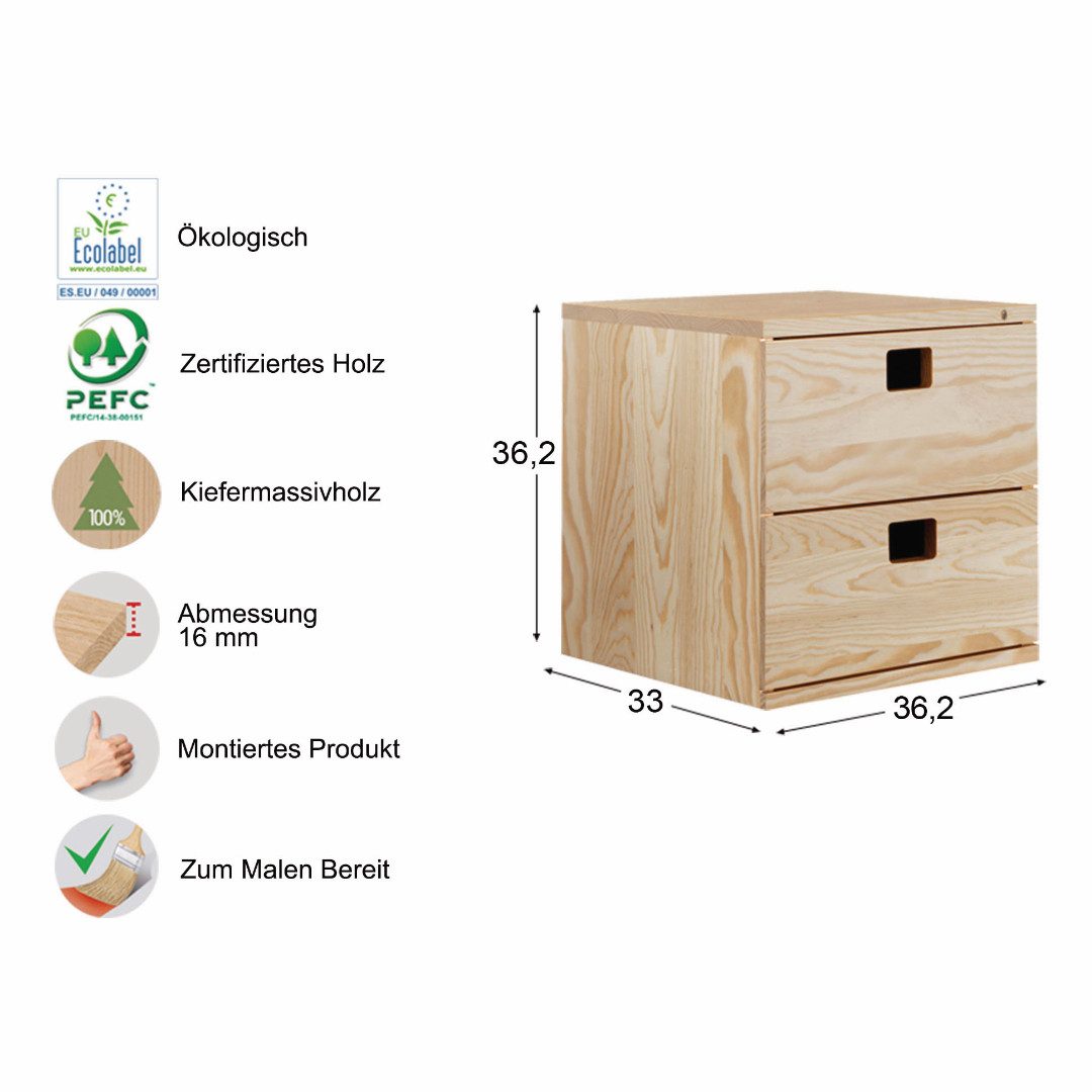 Thumbnail - Astigarraga Kit Line Schubladenbox Schubladenblock "Dinamic", 2er oder 3er, Holzschubladen, Schränckchen, (2-St)