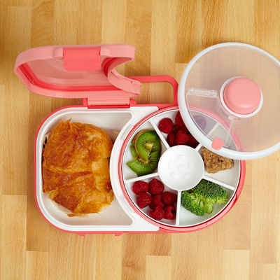 GoBeKids Lunchbox "GoBe Lunchbox", Auslaufsichere Lunchbox mit drehbarer Snackdose für viel Essenspaß