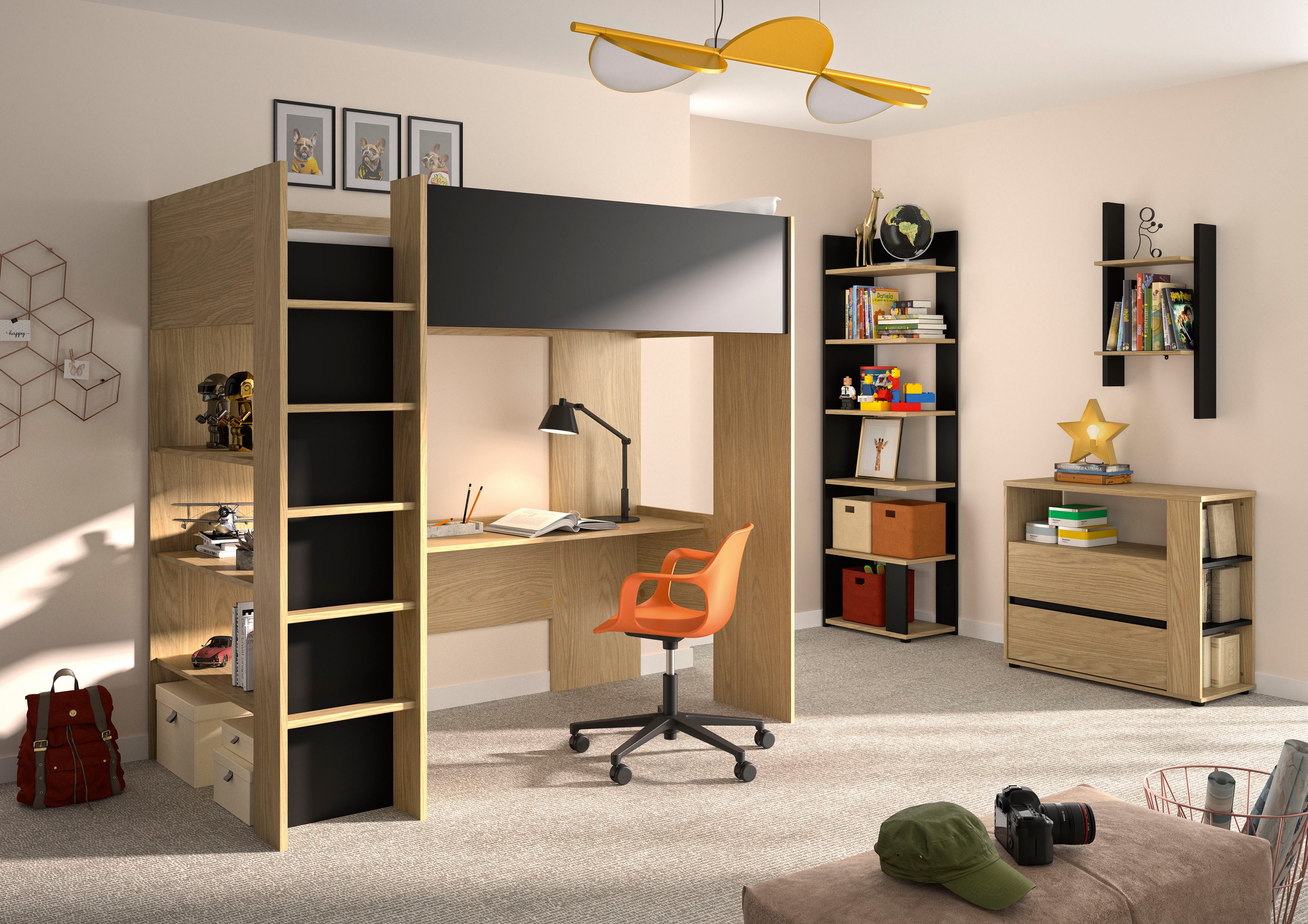 Gami Schlafzimmer-Set Set 4 tgl Nael, (4-tlg), Ein multifunktionales Zimmer