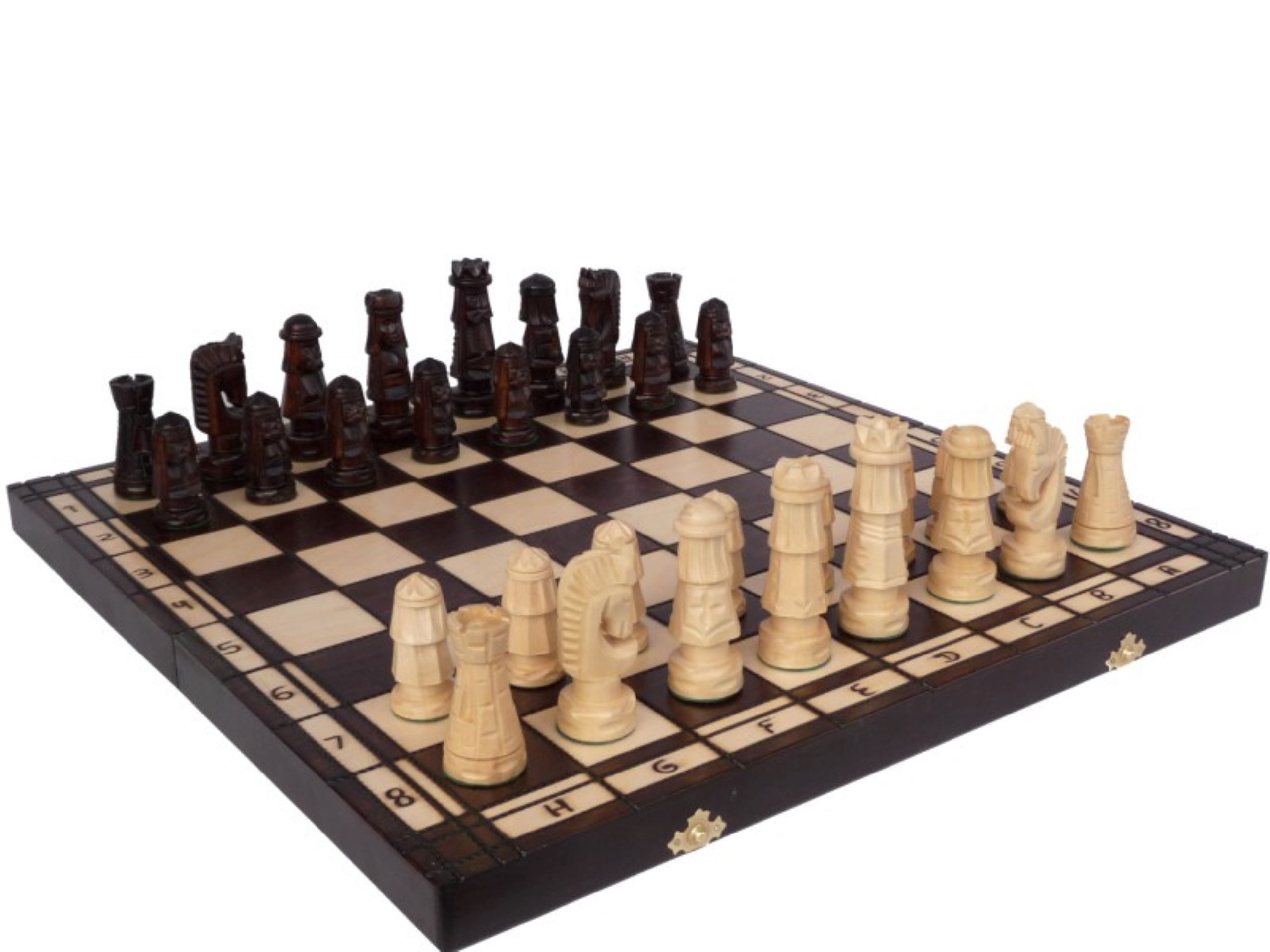 Holzprodukte Spiel Edles grosses Schach Schachspiel 50 x 50 cm HANDGESCHNITZT NEU Holz