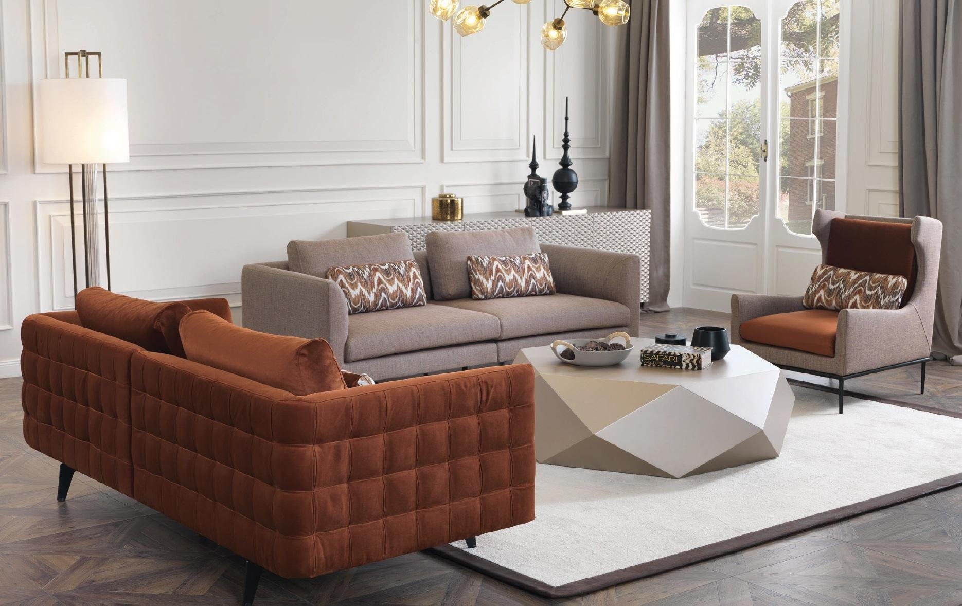 Design JVmoebel Wohnzimmer Polster Polster Sessel Couch Textil Sessel, Couchen 1 Sitz