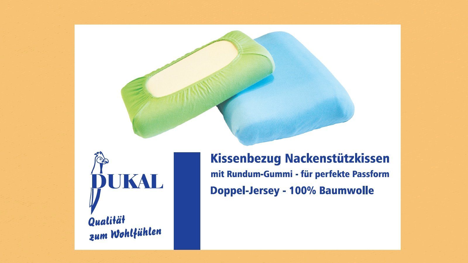 Kissenbezug Schlaraffia Support Geltex Made mit Baumwolle, Gelb 100% aus Stück), Germany Nackenstützkissen, (1 DUKAL Spannumrandung, in Doppel-Jersey, hochwertigem