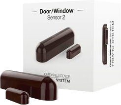 dunkelbraun und 2 Fensterkontakt Fibaro - Z-Wave Tür- Plus Sensor