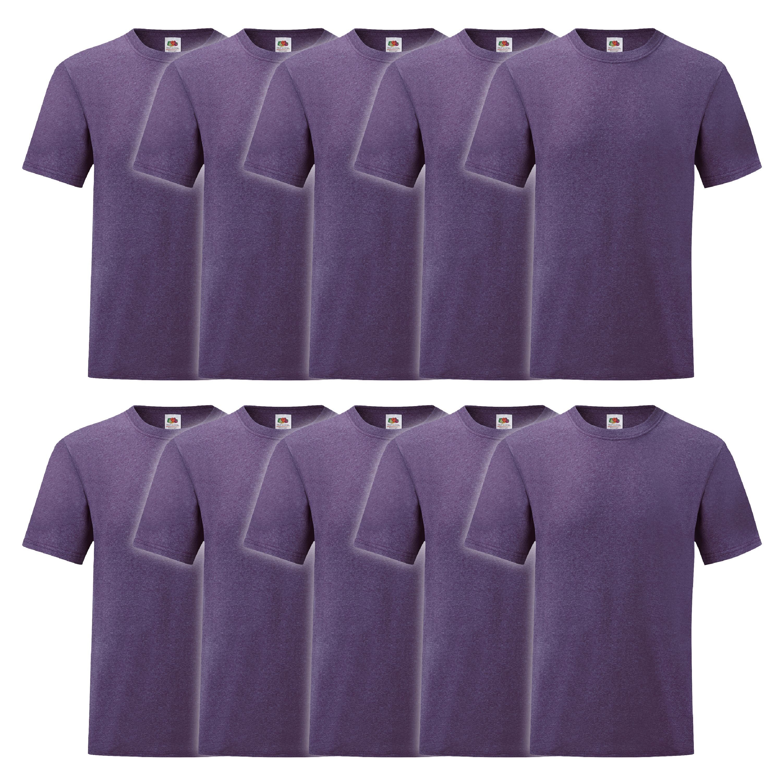 Fruit of the Loom Rundhalsshirt Fruit of the Loom Valueweight T 10er Pack violett meliert