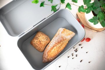 Sendez Brotkasten aus Metall Sichtfenster Brotbox Brotbehälter Rollbrotkasten, Metall