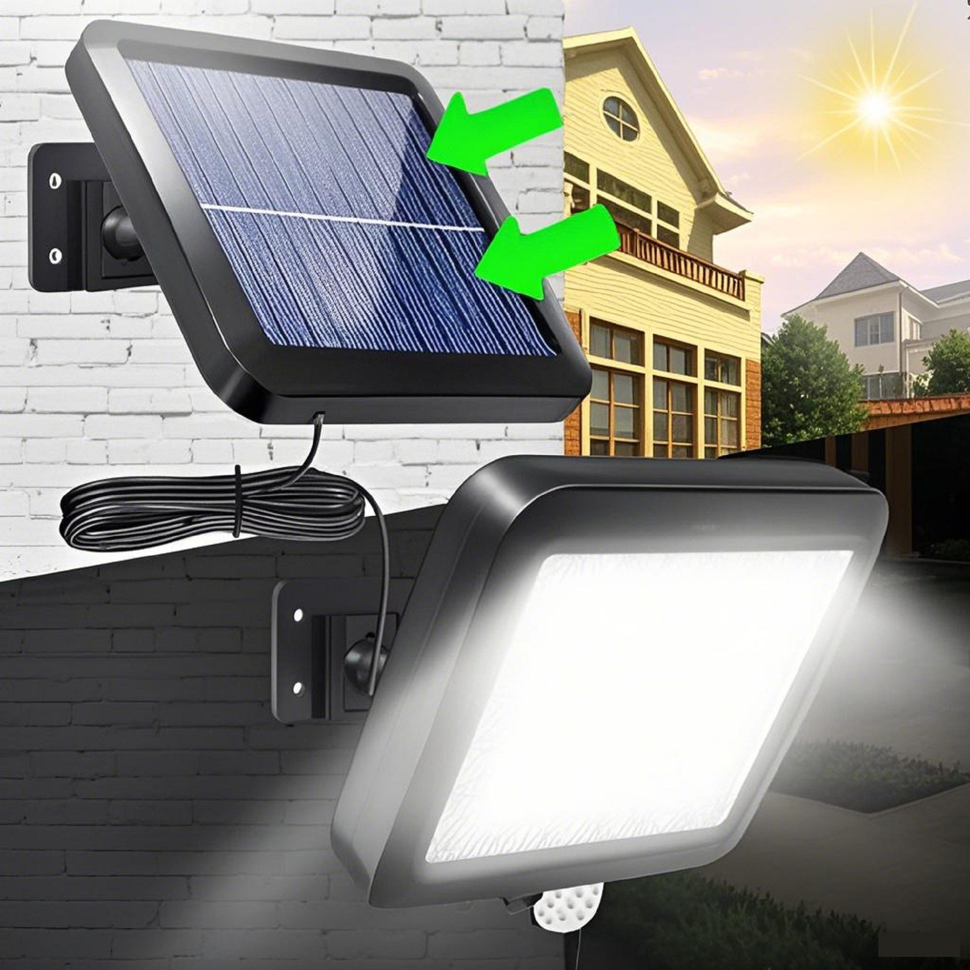 YINDN LED Solarleuchte Solarlampe mit Bewegungssensor, günstig online kaufen