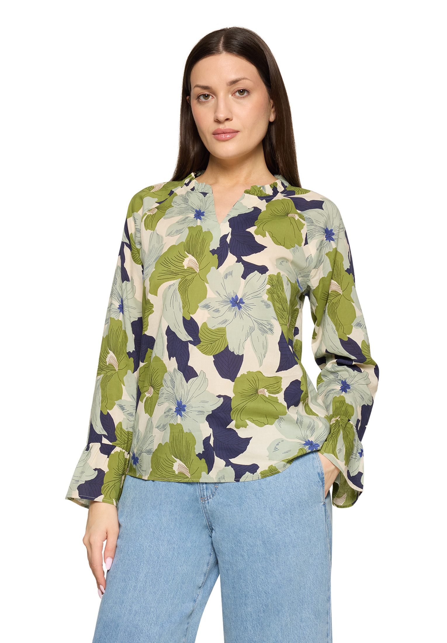 Cartoon Rüschenbluse Damen mit Muster